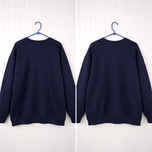 Carhartt Mens 4XL Thermal Lined Crewneck Sweatshirt Navy Blue Pullover K127